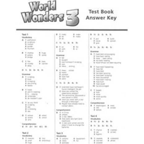 World Wonders 3 Test book Answer Key