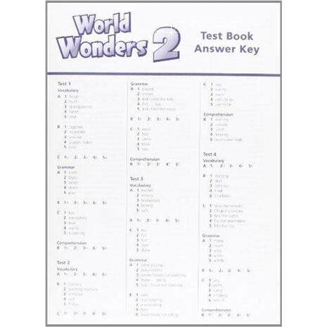 World Wonders 2 Test book Answer Key