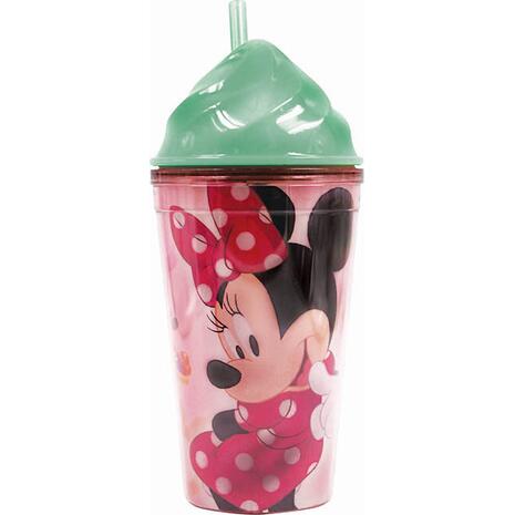 Παγουρίνο πλαστικό GIM Minnie Mouse Cream Up με καλαμάκι (553-45216)
