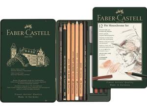 Κασετίνα μεταλλική Faber Castell Pitt Monochrome (σετ 12 τεμαχίων)