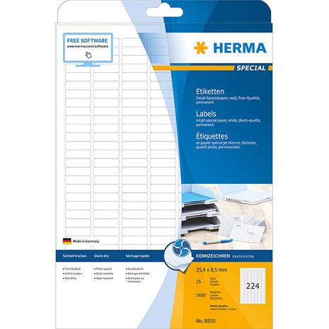 Ετικέτες HERMA αυτοκόλλητες 25.4x8.5mm No.8830 (Λευκό)