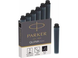 Ανταλλακτικό μελάνι για πένα Parker Quink Mini μαύρο (συσκευασία 6 τεμαχίων) (Μαύρο)