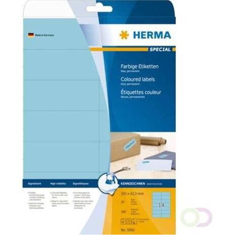 Ετικέτες HERMA αυτοκόλλητες 105x42.3mm No.5060  Μπλέ (Μπλε)