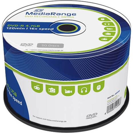 DVD-R MediaRange 4.7GB 16x πομπίνα (50 τεμαχίων)