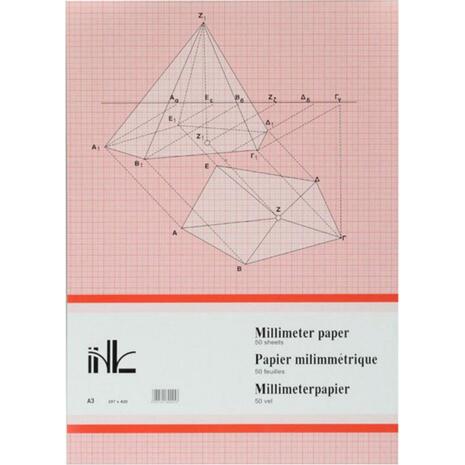 Μπλοκ μιλιμετρέ αδιαφανές Α3 50 Φύλλων 92gr