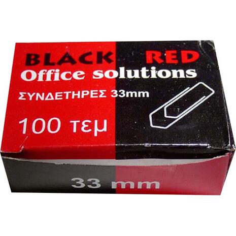Συνδετήρες μεταλλικοί Black/Red No4 33mm Συσκευασία 100 τεμαχίων