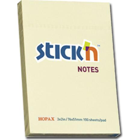 Αυτοκόλλητα χαρτάκια σημειώσεων  Stick'n 51x76mm Κίτρινα (Κίτρινο)