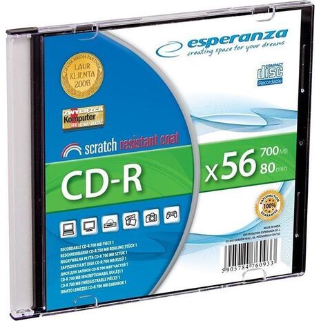 CD-R 80 ACJ- Esperanza 700mb 52x slimcase