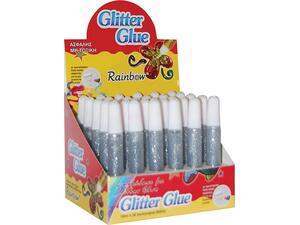 Κόλλα υγρή Rainbow Glitter Glue 10ml Aσημί
