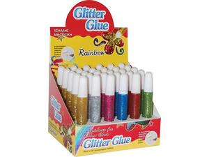 Κόλλα υγρή Rainbow Glitter Glue 10ml διάφορα χρώματα.