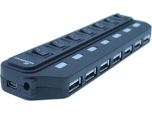 USB Hub MediaRange 7-Θύρες Usb 2.0 Μαύρο MRCS504