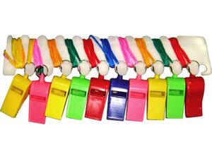 Σφυρίχτρα Πλαστική με κορδόνι σε διάφορα χρώματα