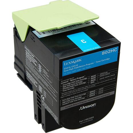 Toner εκτυπωτή LEXMARK 80C2HCO CYAN (CX410/CX510) (Cyan)