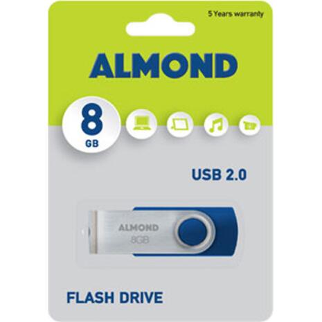 Usb 8GB Almond twister blue flash drive