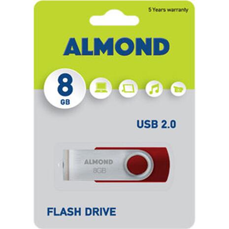 Usb 8GB Almond twister κόκκινο flash drive