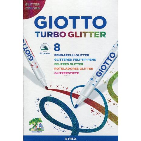 Μαρκαδόροι ζωγραφικής GIOTTO TURBO GLITTER (πακέτο 8 τεμαχίων)