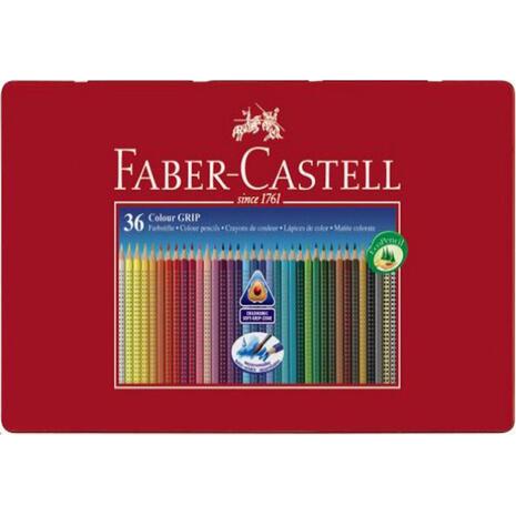 Κασετίνα μεταλλική με ξυλομπογιές FABER CASTELL GRIP 2001 συσκευασία 36 χρώματα