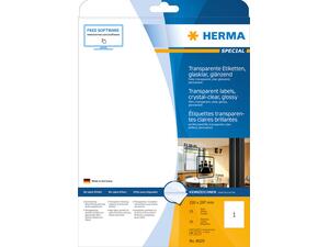 Ετικέτες HERMA διαφανείς 210x297mm No.8020  25φ (Διαφανές)