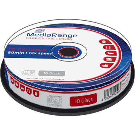 CD-RW Mediarange πομπίνα των 10 τεμαχίων 80min. MR235