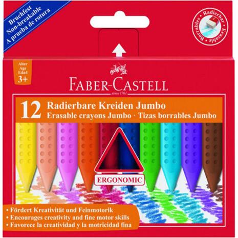 Κηρομπογιές FABER-CASTEL Jumbo Grip Erasable (12 τεμάχια)