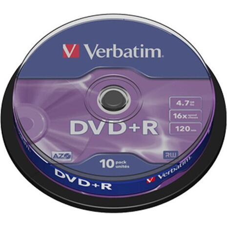 DVD-R Verbatim 4.7GB 16x πομπίνα (10 τεμαχίων)