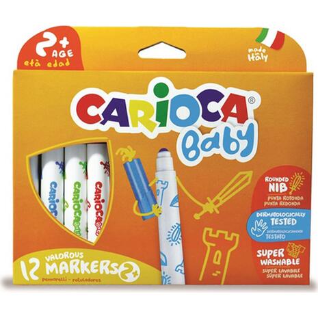 Μαρκαδόροι ζωγραφικής CARIOCA Baby Valorous Marker (12 τεμάχια)