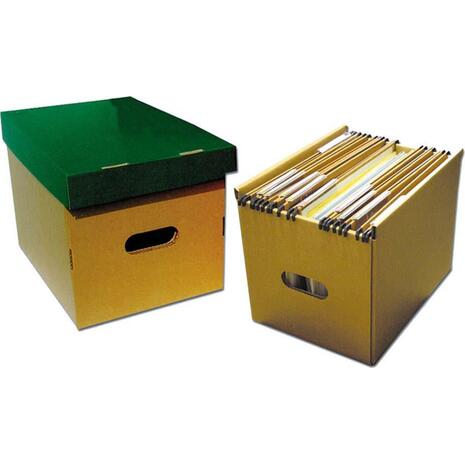 Κουτί αρχειοθέτησης κρεμαστών φακέλων χάρτινο με πράσινο καπάκι 25x25x34cm