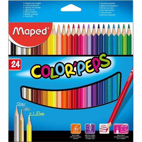 Ξυλομπογιές MAPED Color' Peps πακέτο 24 τεμαχίων
