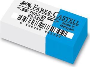 Γόμα Faber Castell 7082 άσπρη-μπλε mini