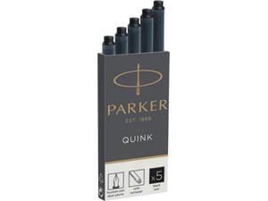 Ανταλλακτικό μελάνι για πένα Parker Quink Cartridge μαύρο (συσκευασία των 5 τεμαχίων) (Μαύρο)