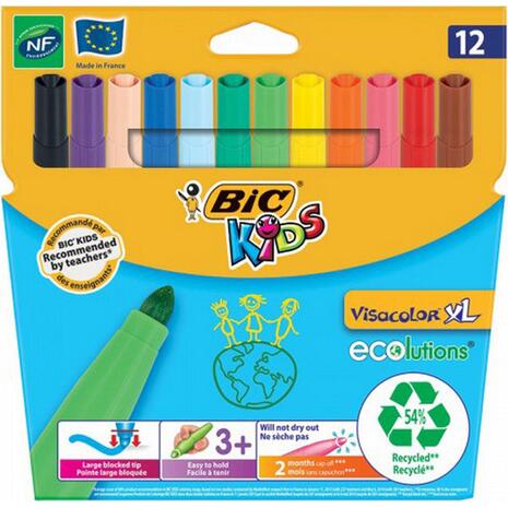Μαρκαδόροι ζωγραφικής BIC Ecolutions Visacolor XL (συσκευασία 12 τεμαχίων)