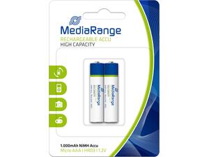 Επαναφορτιζόμενες μπαταρίες MediaRange τύπου AAA 1.2V συσκευασία 2 τεμαχίων