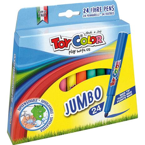 Μαρκαδόροι ζωγραφικής TOY COLOR JUMBO πακέτο 24 τεμαχίων 220.042Ν