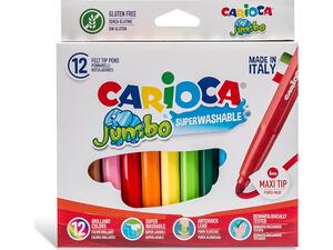 Μαρκαδόροι ζωγραφικής CARIOCA Jumbo Superwashable 5mm (12τεμάχια)