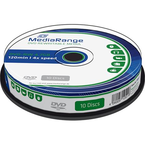 DVD-RW Mediarange 120' 4.7GB πομπίνα των 10 τεμαχίων