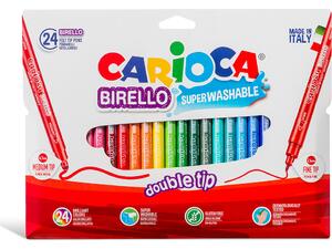 Μαρκαδόροι ζωγραφικής CARIOCA Birello Double Nib Superwashable (24 τεμάχια)