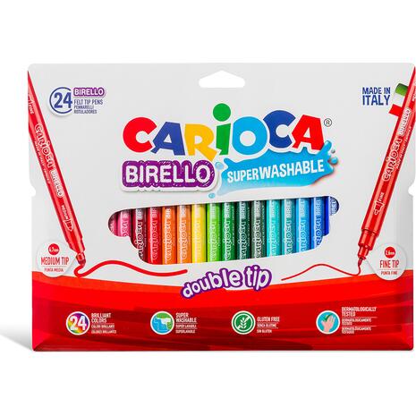 Μαρκαδόροι ζωγραφικής CARIOCA Birello Double Nib Superwashable (24 τεμάχια)