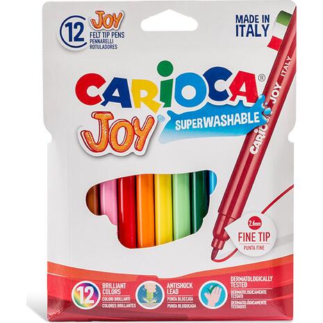 Μαρκαδόροι ζωγραφικής CARIOCA JOY με καπάκι 2mm  (12τεμάχια)