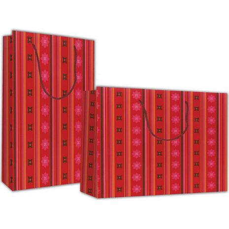 Χάρτινη σακούλα δώρου 24x23x10cm "Κόκκινο Μοτίβο" (Διάφορα χρώματα)