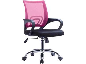 Καρέκλα Γραφείου BF2101-F Χρώμιο Ροζ/Μαύρο Mesh (E-00019427(EO254,71F) (1 τεμάχιο) (Ροζ)