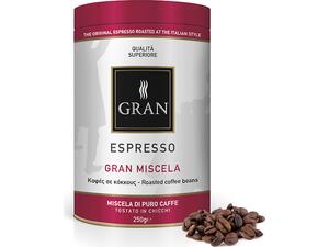 Καφές σε κόκκους GRAN ESPRESSO MISCELA ROASTED COFFEE 250gr