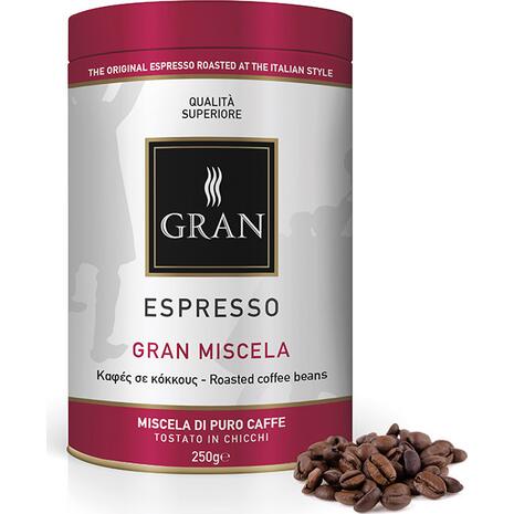 Καφές σε κόκκους GRAN ESPRESSO MISCELA ROASTED COFFEE 250gr