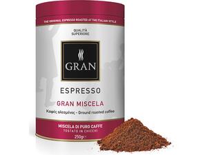 Καφές αλεσμένος GRAN ESPRESSO GRAN MISCELA ROASTED COFFEE 250gr