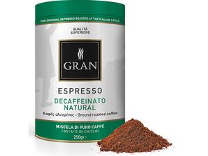 Καφές αλεσμένος GRAN ESPRESSO DECAF NATURALE ROASTED COFFEE 250gr