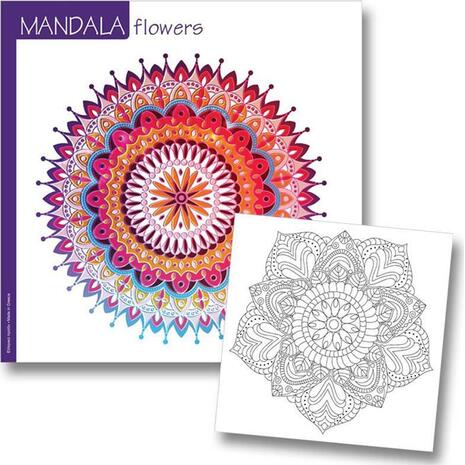 Βιβλίο Ζωγραφικής Mandala Flowers 23x23cm 36 φύλλων 120gr