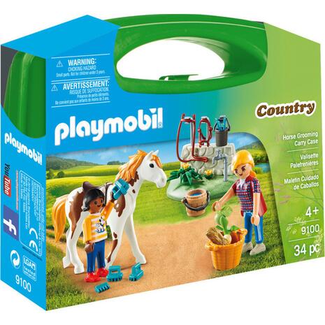 Playmobil Βαλιτσάκι Φροντίζοντας τα άλογα (9100)