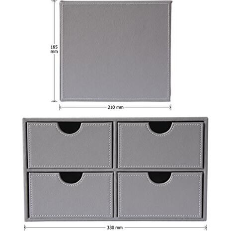 Συρταριέρα OSCO γκρι δερμάτινη 4 Θέσεων mini (Γκρι)