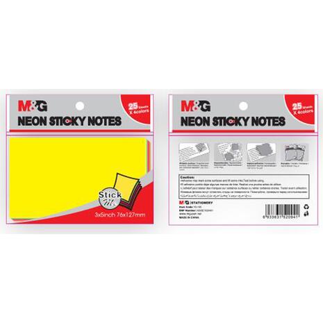 Αυτοκόλλητα χαρτάκια σημειώσεων M&G Stick Me 76x127mm με 4 χρώματα (YS-185) (Διάφορα χρώματα)