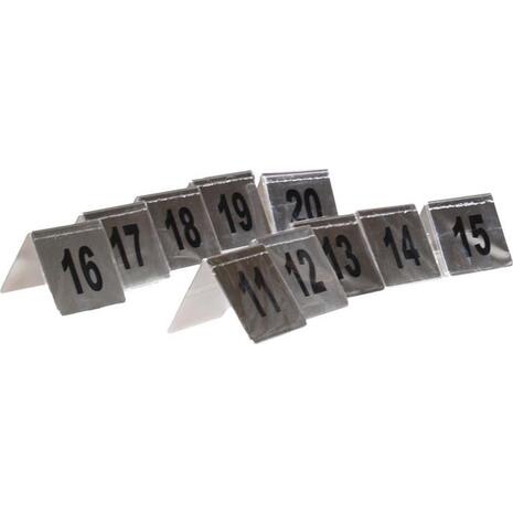 Αριθμοί τραπεζιού inox τύπου Λ 7x7,5 cm σετ 11-20