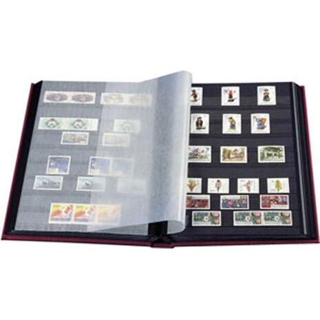 Αλμπουμ γραμματοσήμων Basic A4 με 16 μαύρες σελίδες κόκκινο